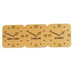 Gold & Black Acrylic Time Zone Wall Clock 